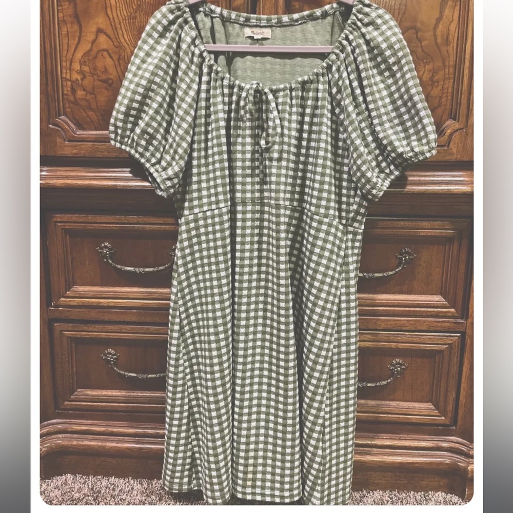 Madewell Green Plaid Summer dress